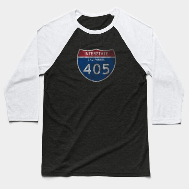 405 Freeway by Basement Mastermind Baseball T-Shirt by BasementMaster